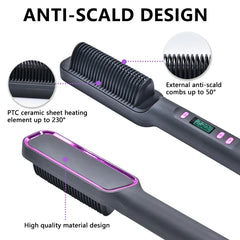 Electric Hair Straightener Comb 220°C Fast Heat