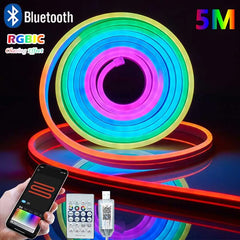 RGBIC Neon LED Strip Light 5V Bluetooth App Control