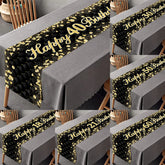 Black Gold Birthday Table Runner 18 30 40 50 Birthday Table Cover Tablecloth Party Decoration For Home Adult Anniversary