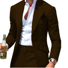 Costumes Pour Hommes Peak Collar Men Suits Notched Green Slim Fit Blazers Jackets Pants 2PCS Causal Business Wedding Groom Wear