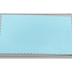 A rectangular swatch of light blue fabric with a visible diagonal twill weave.