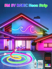 RGBIC Neon LED Strip Light 5V Bluetooth App Control