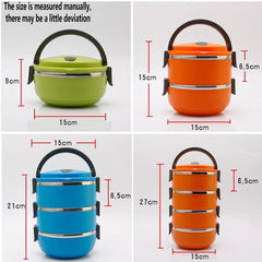 3Layer Stackable Lunch Box Stainless Steel Airtight Insulated Food Storage Container Leakproof with Handle 600L 1 Layer Portable