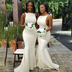 Turquoise Mermaid Bridesmaid Dresses Long Satin Strap Wedding Guest Gown Sexy Party Robe Simple African Prom Evening Dress