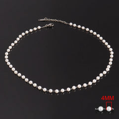 Stainless Steel Necklace White Imitation Pearl Necklace Temperament Clavicle Chain Pearl Choker Necklaces For Women Jewelry