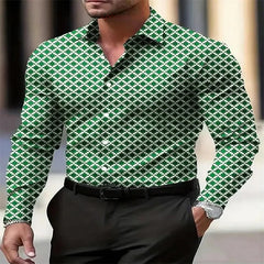 Men's fashion casual long-sleeved plaid shirt breathable top 11 colors casual business shirt lapel long-sleeved shirt