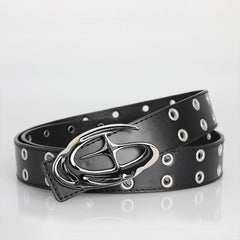 Men's Belt Punk Alien Buckle Belt Vintage Gothic Y2K Belt Men or Women Street Punk PU Leather Designer Waistband Pair with Jeans