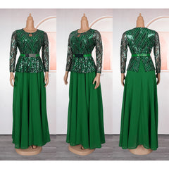 Elegant African Dresses for Women 2025 New Africa Clothing Plus Size Turkey Wedding Party Long Dress Dashiki Ankara Sequin Robe