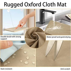 A beige Oxford cloth mat for a cat window hammock showing its waterproof, stain-resistant, and durable texture.