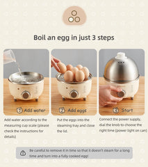 Electric Egg Boiler 360W Stainless Steel 4-6 Eggs Timer Cooker