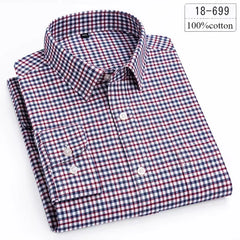 Luxury High-Quality 100% Cotton Houndstooth Full Shirts for Men Slim Fit Casual Shirt Long-Sleeve Plaid Soft Designer Clothes Ro