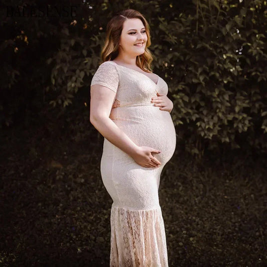 Elegant V Neck Photography Dresses for Pregnant Women Short Sleeve Maxi Maternity Dresses for Photoshoot Pregnancy Clothes New