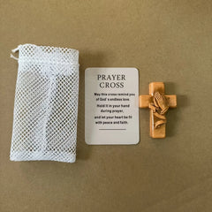 Resin 3D Pocket Prayer Cross with Holy Water Droplet Design & Prayer Card - Portable Christian Religious Gift,for Christ Symbol