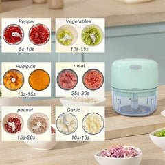 250ml Mini Rechargeable Garlic Chopper Meat Grinder, Durable and Sturdy, Suitable for Crushing Garlic, Chili, Onions, Minced Meat, Nuts and More