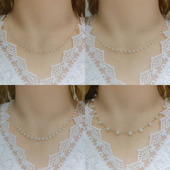Stainless Steel Necklace White Imitation Pearl Necklace Temperament Clavicle Chain Pearl Choker Necklaces For Women Jewelry