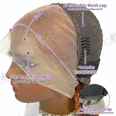 Orange Ginger 13x4 Lace Frontal Wigs Deep Wave P4/350 Transparent Colored Human Hair Wigs Brazilian Curly Lace Front Bob Wigs SHOWLU FASHION STORE