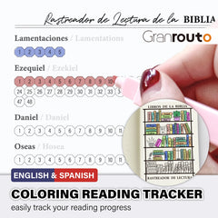 A hand colors in a Bible reading tracker page featuring numbered hexagons for book chapters.