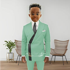Suit For Boys Fashion Design Double Breasted Blazer Kids Wedding Tuxedo 2 Piece Set Jacket Pants 2-16 Years Old