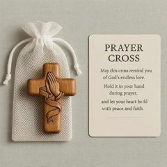 Portable Wooden Prayer Cross Gift Quietly Embracing Faith An Inspiring Decoration Suitable For Giving To Friends