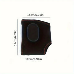A black portable electric foot massager with heating and vibration features shown with dimensions.