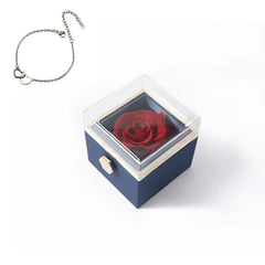 2024 New Valentine's Day Gift Double Heart Bracelets for Women Custom Engraved Name Steel Bracelets Eternal Rose Box Wedding Box SHOWLU FASHION STORE