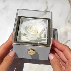 2024 New Valentine Eternal Rose Jewelry Ring Box Rotate Wedding Pendant Necklace Storage Case for Women Girlfriend SHOWLU FASHION STORE