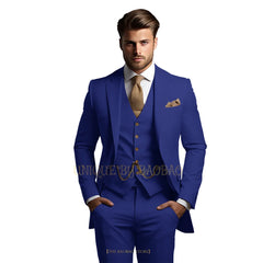 Men's grey 3-piece suit (jacket + vest + trousers) Elegant classic wedding attire, custom banquet birthday party tuxedo