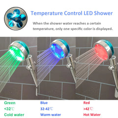 LED Handheld Shower Head Temperature Display Adjustable Pressure