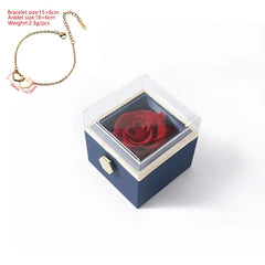 2024 New Valentine's Day Gift Double Heart Bracelets for Women Custom Engraved Name Steel Bracelets Eternal Rose Box Wedding Box SHOWLU FASHION STORE