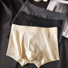 3PCS/Pack 100% Cotton Antibacterial Boxers Hombre Double-layer Breathable Hygroscopic U Pouch Underwear Fashion Men's Panties