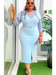 Plus Size African Party Dresses for Women 2025 New Fashion Dashiki Ankara Print Wedding Gowns Elegant Turkey Muslim Maxi Dress SHOWLU FASHION STORE