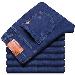 2024 Fashion Men Stretch Loose Straight Jeans Casual Elastic Slim Fit Denim Pants Male Brand Business Trousers Large size 38 40