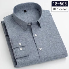 high quality 100%cotton brushed long-sleeve shirts for men slim fit formal shirt designer plaid clothes soft casual striped tops