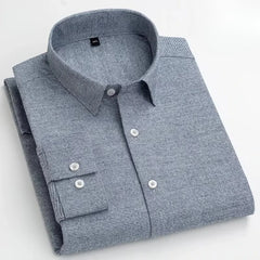 high quality 100%cotton brushed long-sleeve shirts for men slim fit formal shirt designer plaid clothes soft casual striped tops