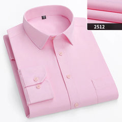 double collor Full shirts for men plus size slim fit formal plain shirt over size office clothes solid long-sleeve business tops