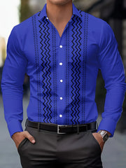 2025 Men's Checked Long-sleeved Shirt Casual Fitted Button Shirt High-end Striped Design Shirt Men's Fashionable Clothing Top