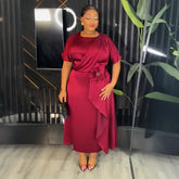 Fashion Flower African Dresses for Women Plus Size Africa Clothes Dashiki Ankara Outfits Gown Elegant Muslim Wedding Dress