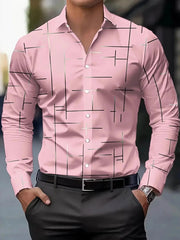 New European and American Style Men's Long Sleeved Spring Shirt Minimalist Line Business Casual Shirt High-End Menswear Clothing