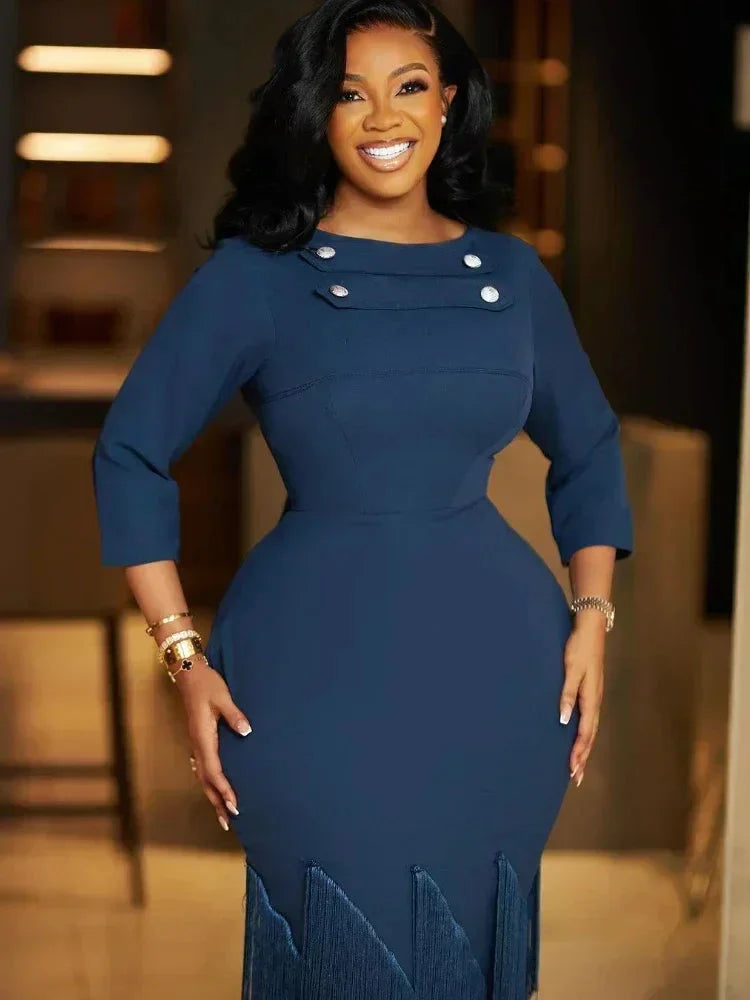 Elegant Tassel Celebrity Formal Long Dress with Lace Up Backless Red Christmas Slim Fit Dresses Party Club Dress Birthday Outfit SHOWLU FASHION STORE