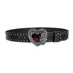 Unisex Jeans Belt sword red heart Gothic Y2k Fashion Belts For Women Designer Luxury Black Rivet Punk Accessory Men's Belt Male