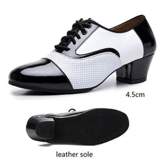 Modern Dance Shoes For Men Soft Performance Leather Breathable Social Latin Dance Square Formal Dress Jazz Dance Shoes Sneakers