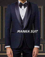 Elegant Shawl Lapel One Single Breasted Wedding Party Tuxedo 3pcs Blazer Vest Pant Formal Man Suits Customized Ropa hombre