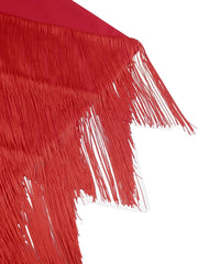 Elegant Tassel Celebrity Formal Long Dress with Lace Up Backless Red Christmas Slim Fit Dresses Party Club Dress Birthday Outfit SHOWLU FASHION STORE