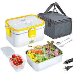 1.8-Litre Stainless Steel Electric Heating Lunch Box 12V 24V Car US EU Plug School Picnic Portable Food Warmer Container Heater