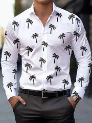 Men's Stylish Casual Long Sleeve Shirt Breathable Tops Gradient Casual Business Shirts Full Sleeve shirts Turn-Down Collar