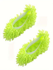 2Pcs Mop Slippers, Soft, Washable and Reusable Microfiber Foot Socks, Dust Slippers for Cleaning Bathrooms, Kitchen and Bedrooms