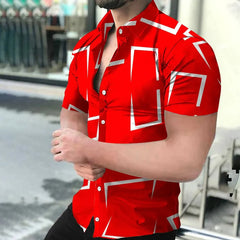 2023 New High Quality Hawaiian Baroque Short Sleeve 3D Printed Men's Shirt SHOWLU FASHION STORE