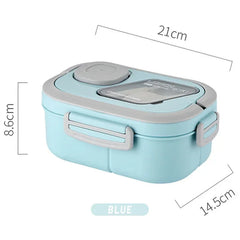 Portable Lunch Box Compartment Wheat Straw Bento Carrying Handle Box Reusable Tableware Containers Meal Snack Food Containers 라면