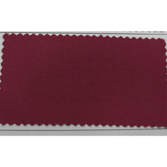 A rectangular fabric swatch in a deep burgundy red color with a visible diagonal twill weave.