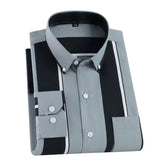 Men Printed Shirt Spring and Autumn Long-sleeved Pocket Stripes Shirt Slim Man Fashion Korean All Matching Casual Undershirt